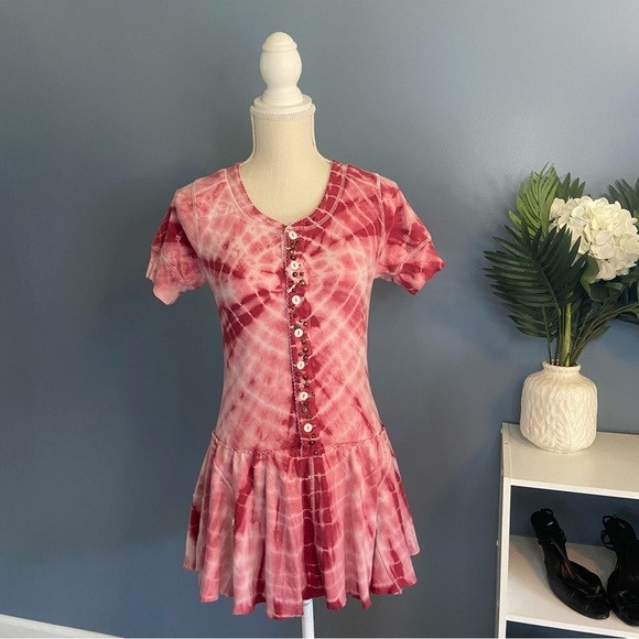 We the Free Pink Tie Dye Babydoll Mini Dress - Picture 8 of 8